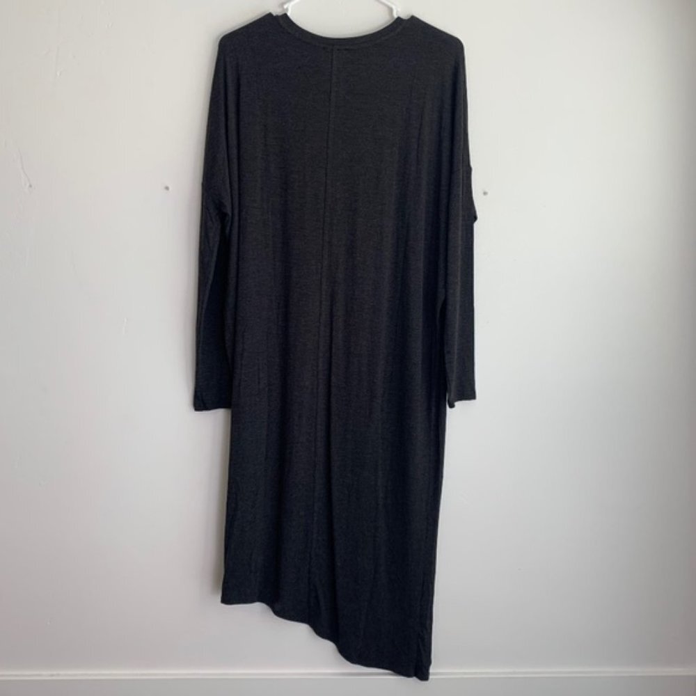 NWT INGRID & ISABEL Charcoal Quarter Sleeve Asymmetrical Maternity Dress - Picture 3 of 8